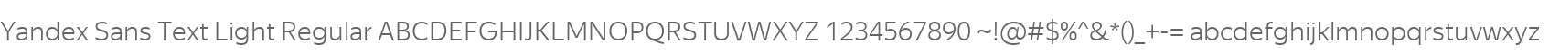 Yandex Sans Text Light Regular