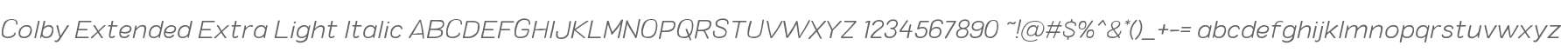 Colby Extended Extra Light Italic