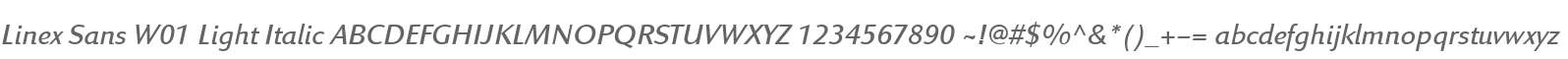 Linex Sans W01 Light Italic