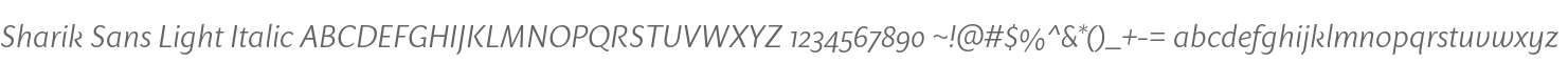 Sharik Sans Light Italic