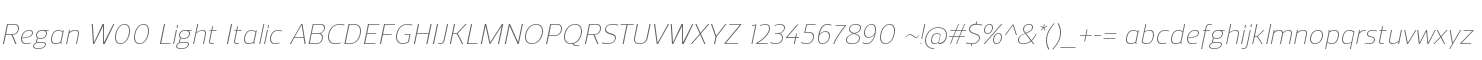 Regan W00 Light Italic