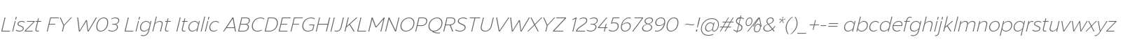 Liszt FY W03 Light Italic