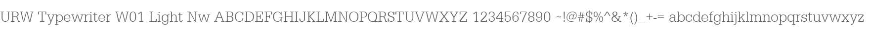 URW Typewriter W01 Light Nw