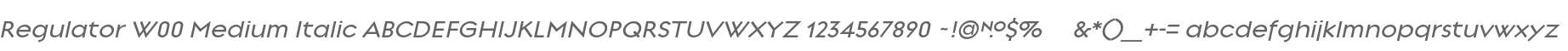 Regulator W00 Medium Italic