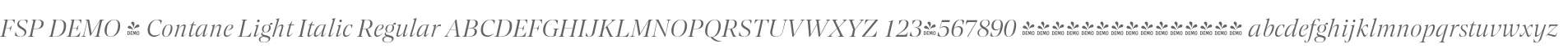 FSP DEMO - Contane Light Italic