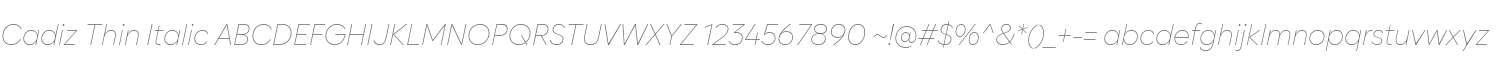 Cadiz Thin Italic