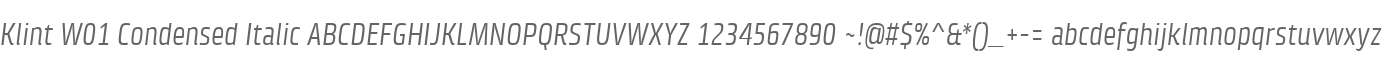 Klint W01 Condensed Italic