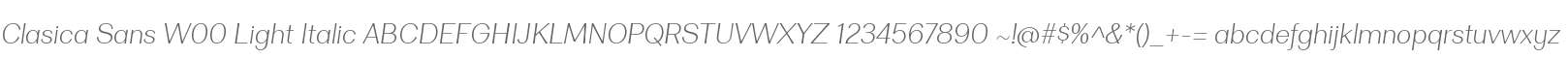 Clasica Sans W00 Light Italic