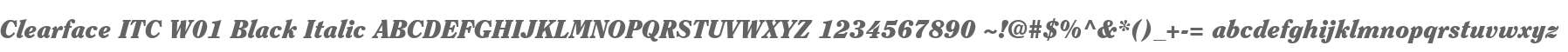 Clearface ITC W01 Black Italic