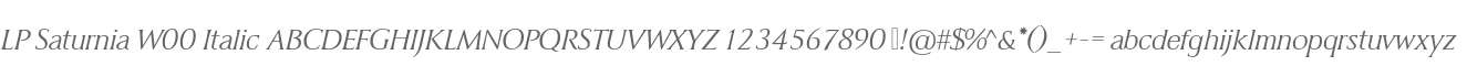 LP Saturnia W00 Italic