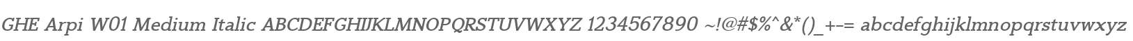 GHE Arpi W01 Medium Italic