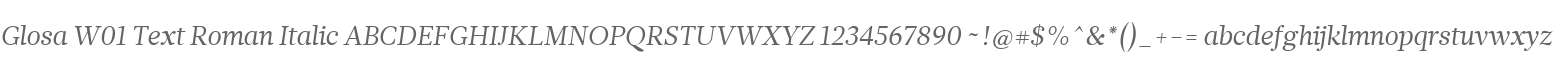 Glosa W01 Text Roman Italic