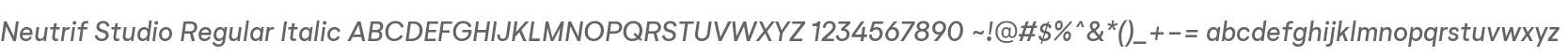 Neutrif Studio Regular Italic