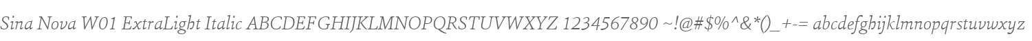 Sina Nova W01 ExtraLight Italic
