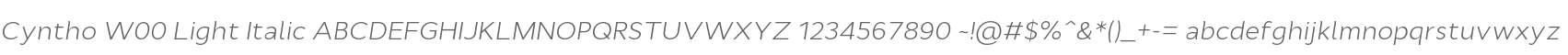 Cyntho W00 Light Italic
