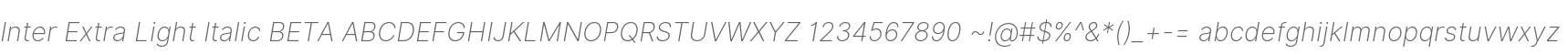 Inter Extra Light Italic BETA
