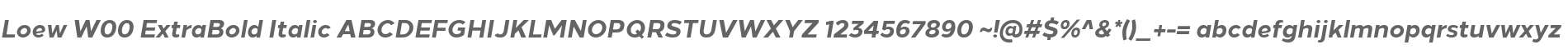 Loew W00 ExtraBold Italic