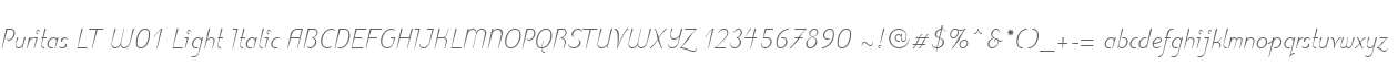 Puritas LT W01 Light Italic