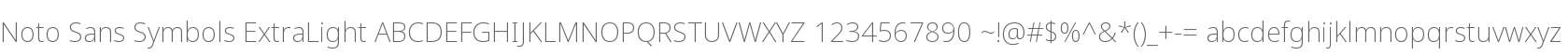 Noto Sans Symbols ExtraLight
