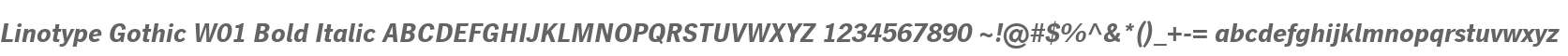 Linotype Gothic W01 Bold Italic