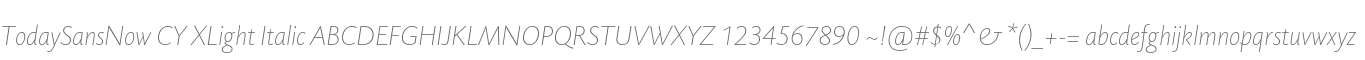 TodaySansNow CY XLight Italic