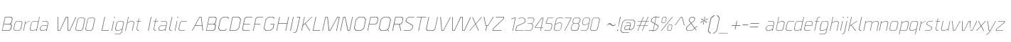 Borda W00 Light Italic