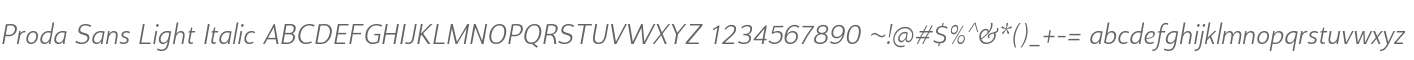Proda Sans Light Italic