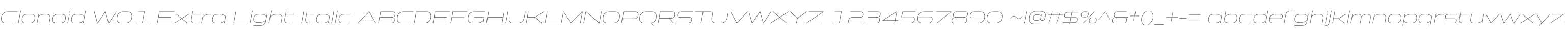 Clonoid W01 Extra Light Italic