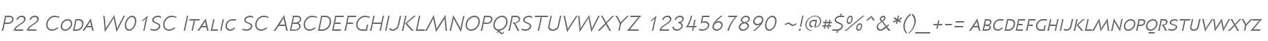 P22 Coda W01SC Italic SC
