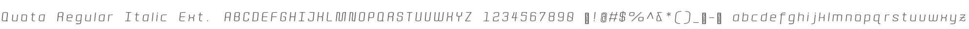 Quota Regular Italic Ext.