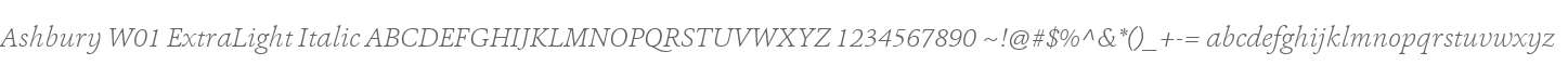 Ashbury W01 ExtraLight Italic