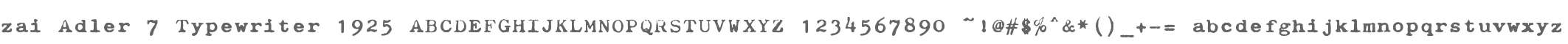 zai Adler 7 Typewriter 1925