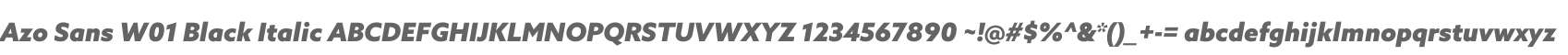 Azo Sans W01 Black Italic