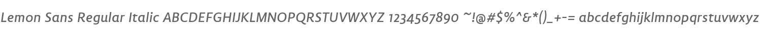 Lemon Sans Regular Italic