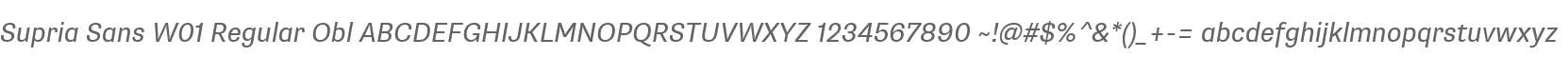Supria Sans W01 Regular Obl