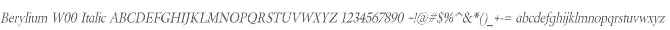 Berylium W00 Italic