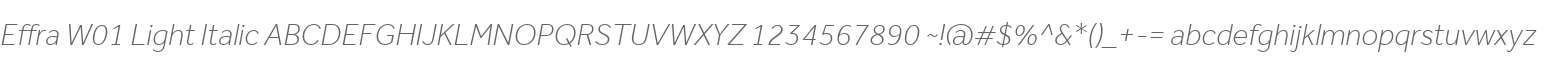 Effra W01 Light Italic
