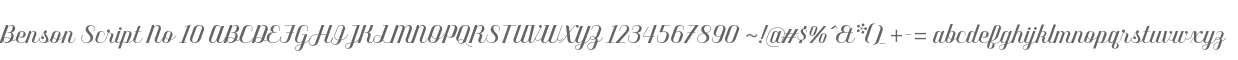 Benson Script No 10