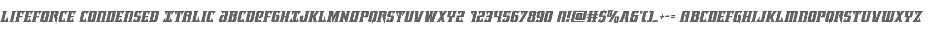 Lifeforce Condensed Italic