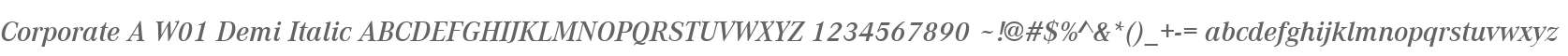 Corporate A W01 Demi Italic