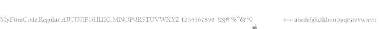 MyFontCode Regular