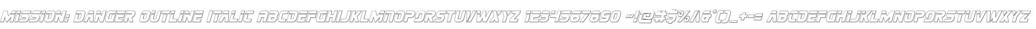Mission: Danger Outline Italic