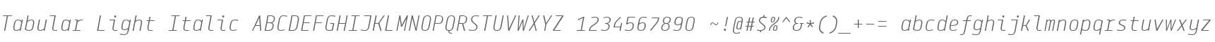 Tabular Light Italic