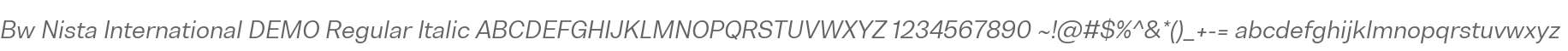 Bw Nista International DEMO Regular Italic