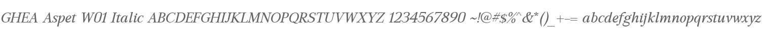 GHEA Aspet W01 Italic