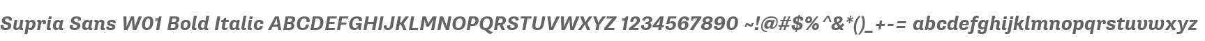Supria Sans W01 Bold Italic