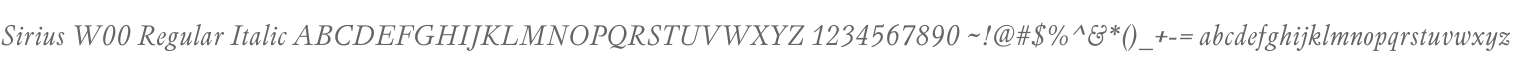 Sirius W00 Regular Italic