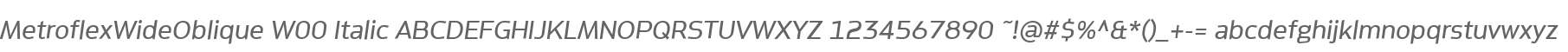 MetroflexWideOblique W00 Italic