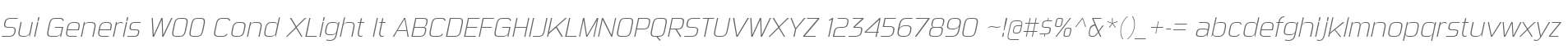 Sui Generis W00 Cond XLight It