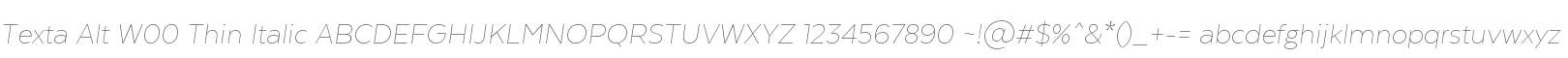 Texta Alt W00 Thin Italic